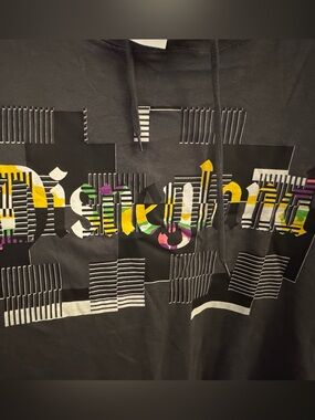 Disney Black Hoodie with Multicolor Logo Accent